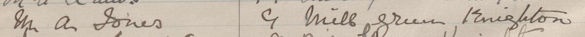 Image of M A Jones's signature and address in the petition