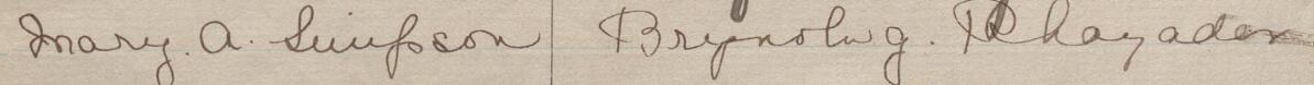 Image of Mary A. Simpson's signature and address in the petition
