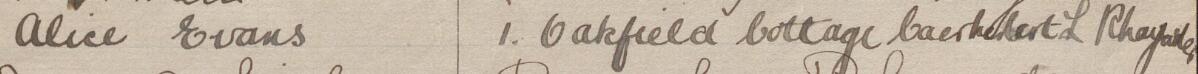 Image of Alice Evans's signature and address in the petition