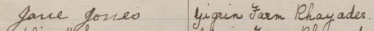 Image of Jane Jones's signature and address in the petition