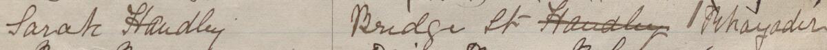 Image of Sarah Handley's signature and address in the petition