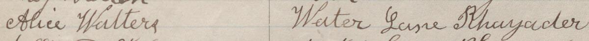 Image of Alice Walters's signature and address in the petition