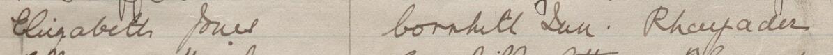 Image of Elizabeth Jones's signature and address in the petition