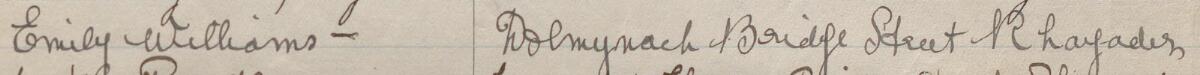 Image of Emily Williams's signature and address in the petition