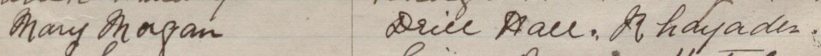 Image of Mary Morgan's signature and address in the petition