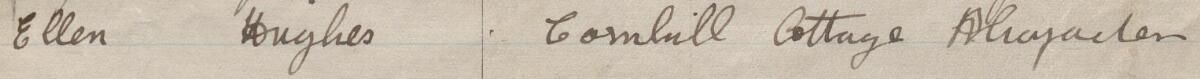 Image of Ellen Hughes's signature and address in the petition