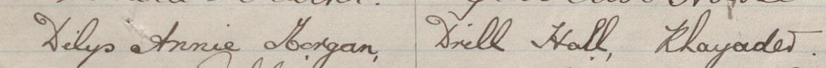 Image of Dilys Annie Morgan's signature and address in the petition