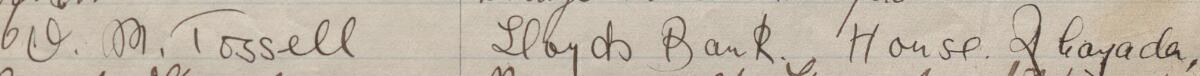 Image of O. M. Tossell's signature and address in the petition