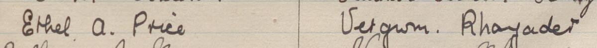 Image of Ethel A. Price's signature and address in the petition