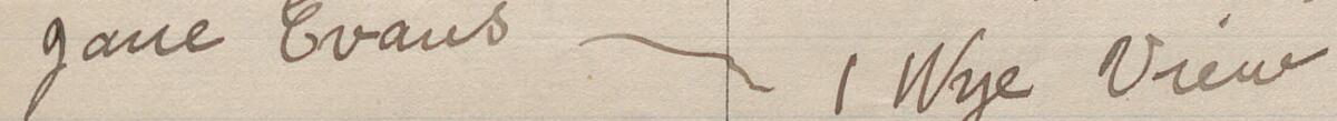 Image of Jane Evans's signature and address in the petition