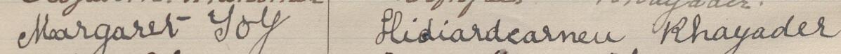 Image of Margaret [...]oy's signature and address in the petition