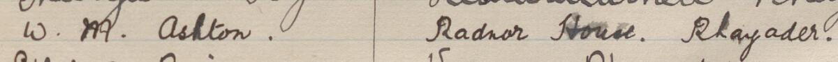 Image of W. M. Ashton's signature and address in the petition