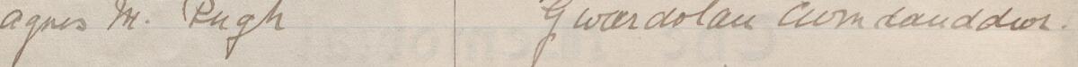 Image of Agnes M. Pugh's signature and address in the petition