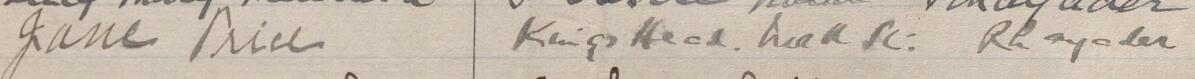 Image of Jane Price's signature and address in the petition
