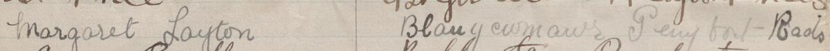Image of Margaret Layton's signature and address in the petition