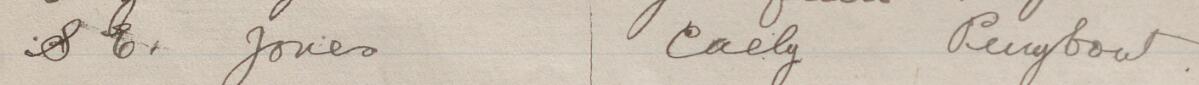 Image of S E. Jones's signature and address in the petition