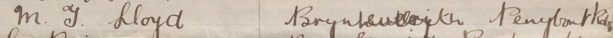 Image of M. T. Lloyd's signature and address in the petition