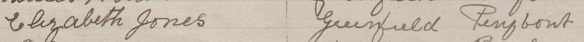 Image of Elizabeth Jones's signature and address in the petition