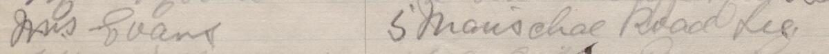 Image of Mrs Evans's signature and address in the petition