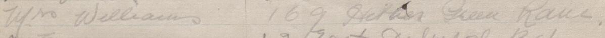 Image of Mrs Williams's signature and address in the petition