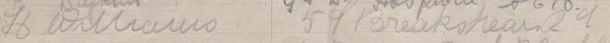 Image of H Williams's signature and address in the petition