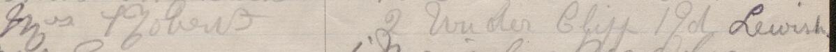 Image of Mrs I Roberts's signature and address in the petition