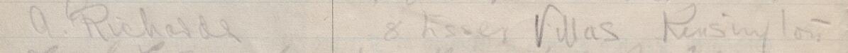 Image of A Richards's signature and address in the petition