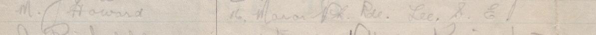 Image of M Howard's signature and address in the petition