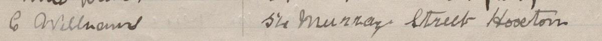 Image of C Williams's signature and address in the petition