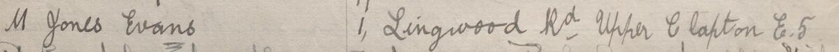 Image of M Jones Evans's signature and address in the petition