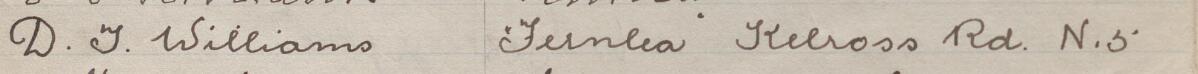Image of D T Williams's signature and address in the petition