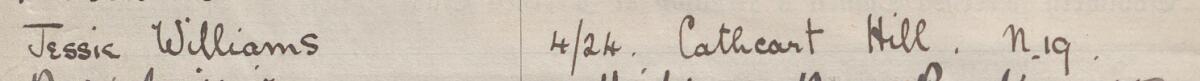 Image of Jessie Williams's signature and address in the petition