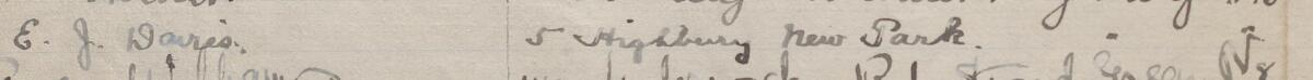 Image of E J Davies's signature and address in the petition