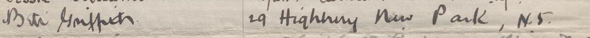Image of Beti Griffiths's signature and address in the petition