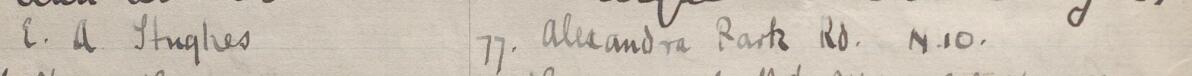 Image of E A Hughes's signature and address in the petition