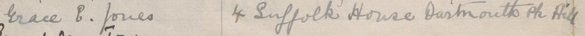 Image of Grace C Jones's signature and address in the petition