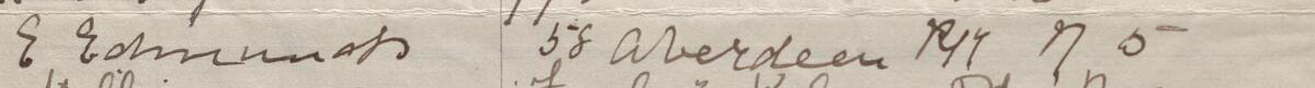 Image of E Edmunds's signature and address in the petition