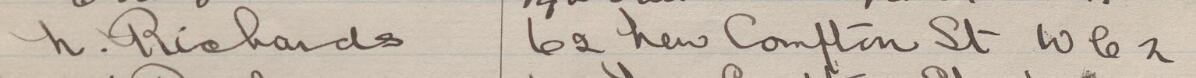 Image of N Richards's signature and address in the petition
