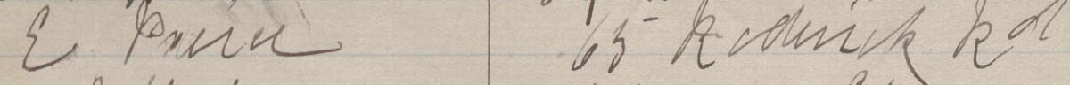 Image of E Pann's signature and address in the petition