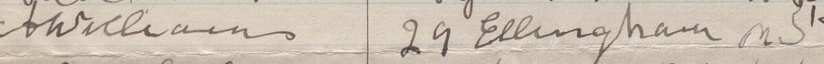 Image of A Williams's signature and address in the petition