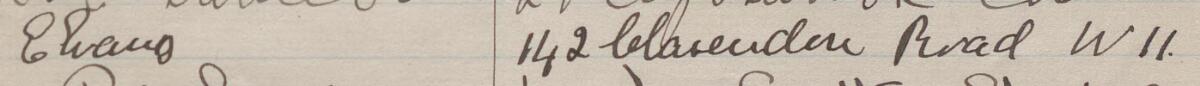Image of E Evans's signature and address in the petition