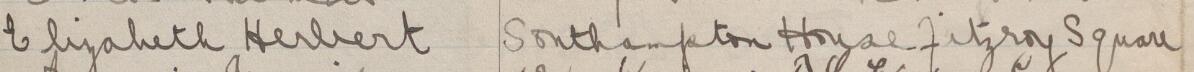 Image of Elizabeth Herbert's signature and address in the petition