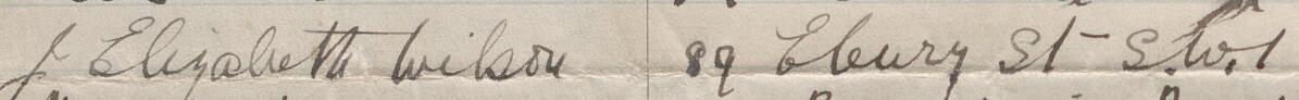 Image of J Elizabeth Wilson's signature and address in the petition