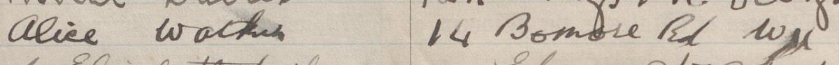 Image of Alice Watkin's signature and address in the petition