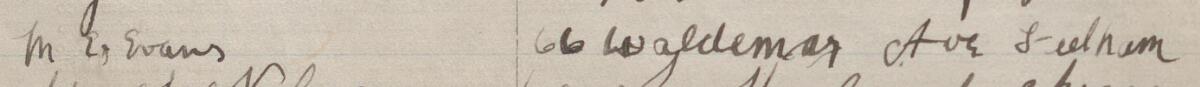 Image of M E Evans's signature and address in the petition