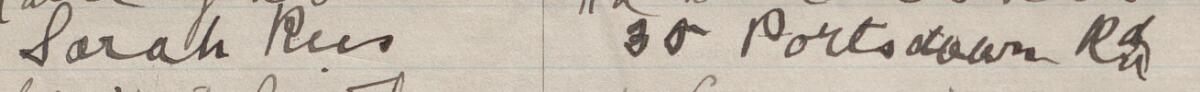 Image of Sarah Rees's signature and address in the petition