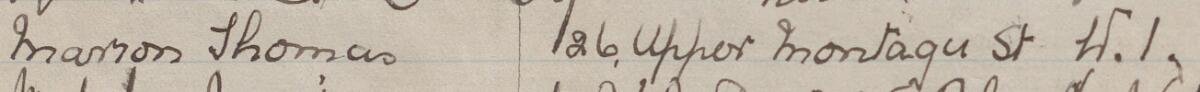 Image of Marion Thomas's signature and address in the petition