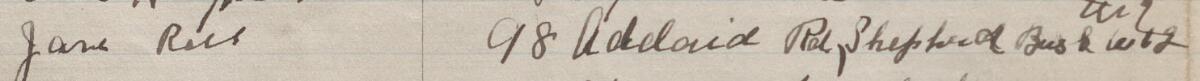 Image of Jane Rees's signature and address in the petition