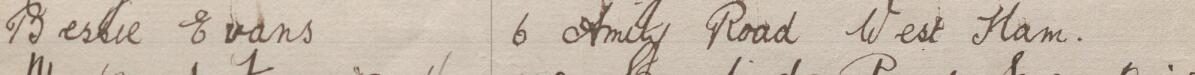 Image of Bessie Evans's signature and address in the petition
