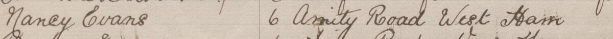Image of Nancy Evans's signature and address in the petition